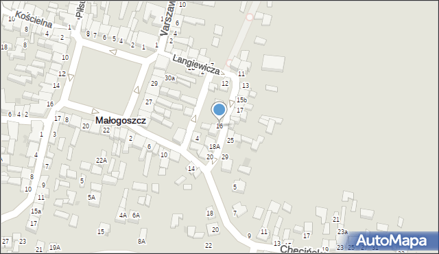 Małogoszcz, Langiewicza Mariana, gen., 16, mapa Małogoszcz