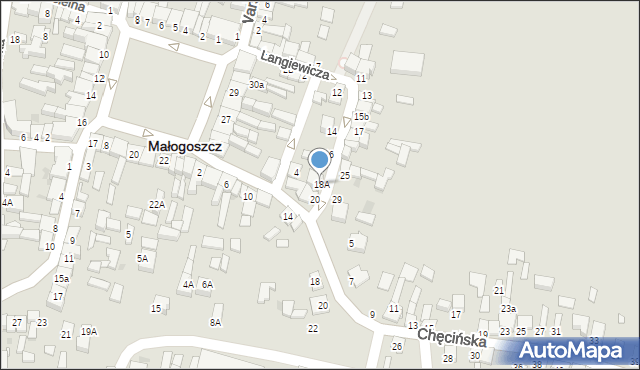 Małogoszcz, Langiewicza Mariana, gen., 18A, mapa Małogoszcz