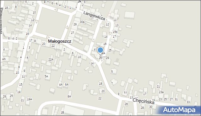 Małogoszcz, Langiewicza Mariana, gen., 23, mapa Małogoszcz