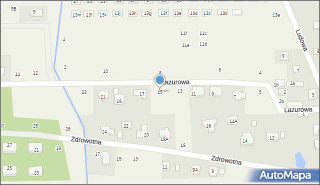 Marysin, Lazurowa, 15, mapa Marysin