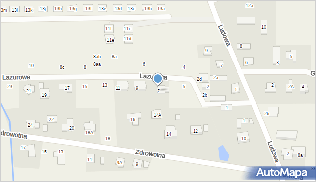 Marysin, Lazurowa, 7, mapa Marysin