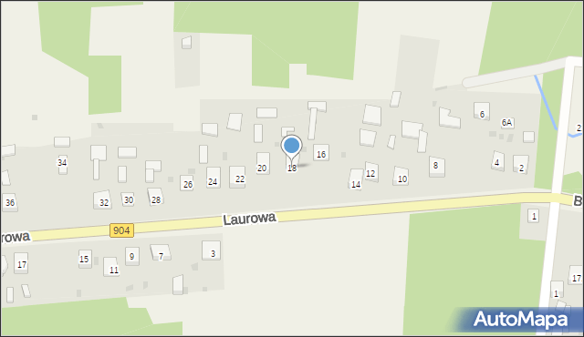 Michałów, Laurowa, 18, mapa Michałów