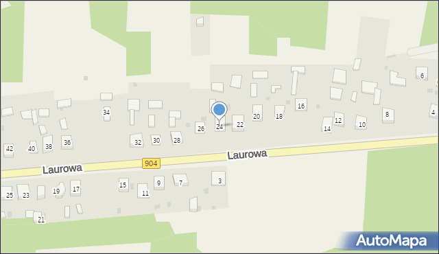 Michałów, Laurowa, 24, mapa Michałów