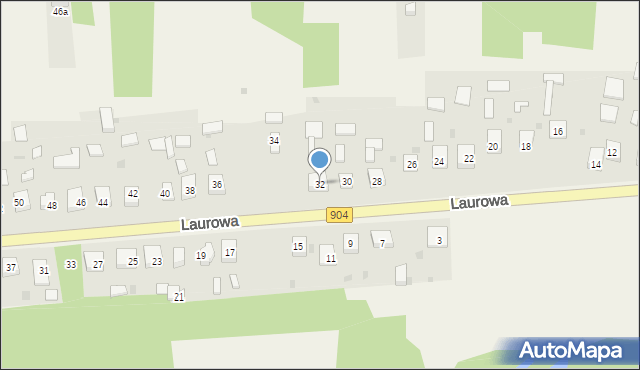 Michałów, Laurowa, 32, mapa Michałów