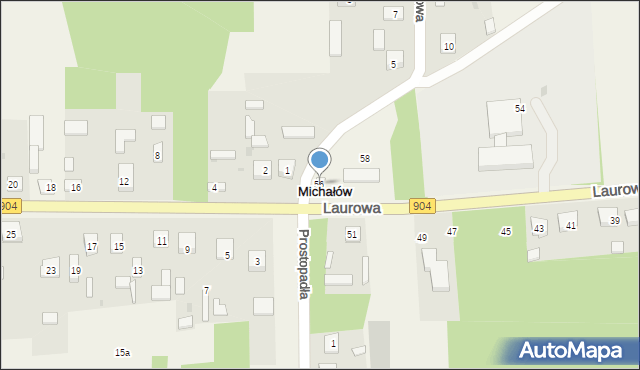 Michałów, Laurowa, 56, mapa Michałów