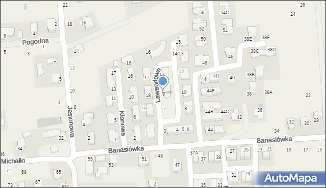 Michałowice, Lawendowa, 9, mapa Michałowice