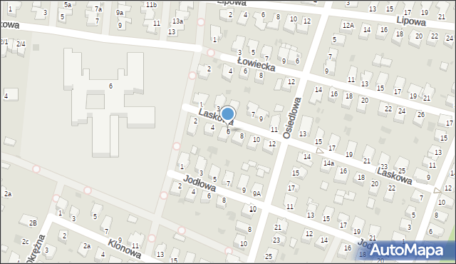 Mielec, Laskowa, 6, mapa Mielca