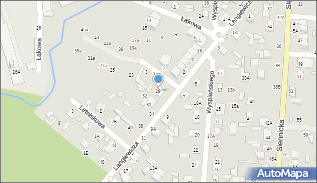 Mińsk Mazowiecki, Langiewicza Mariana, gen., 28, mapa Mińsk Mazowiecki