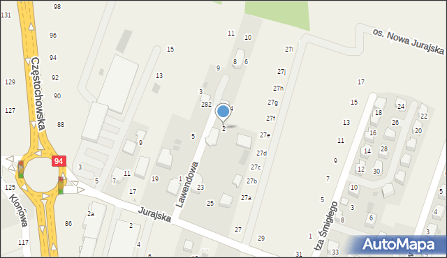 Modlnica, Lawendowa, 2, mapa Modlnica
