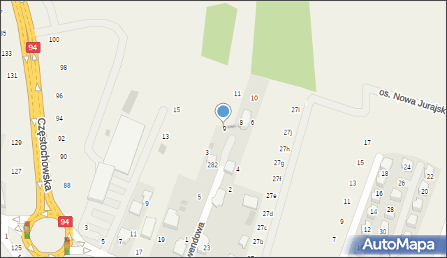 Modlnica, Lawendowa, 9, mapa Modlnica