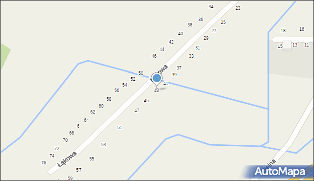 Modlniczka, Łąkowa, 43, mapa Modlniczka