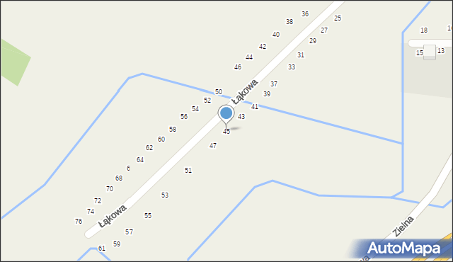 Modlniczka, Łąkowa, 45, mapa Modlniczka