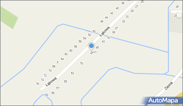 Modlniczka, Łąkowa, 47, mapa Modlniczka