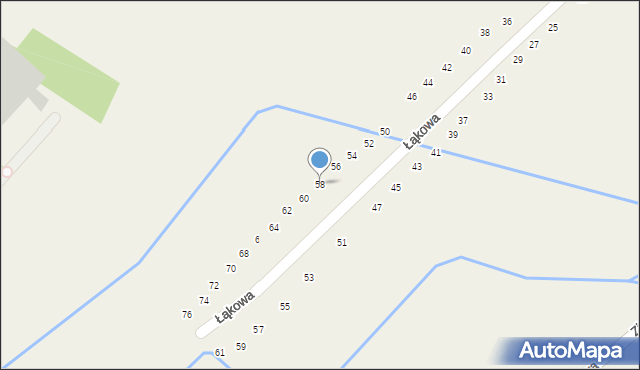 Modlniczka, Łąkowa, 58, mapa Modlniczka