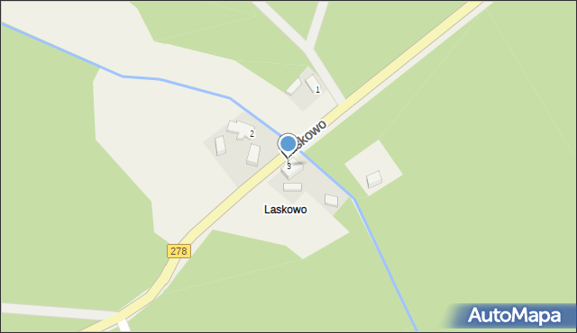 Mozów, Laskowo, 3, mapa Mozów