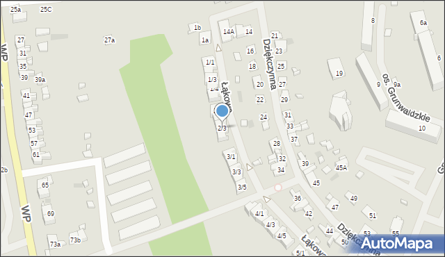 Mrągowo, Łąkowa, 2/3, mapa Mrągowo