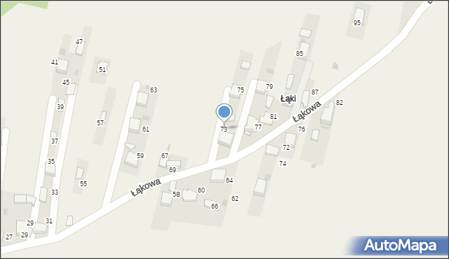 Myślachowice, Łąkowa, 73, mapa Myślachowice