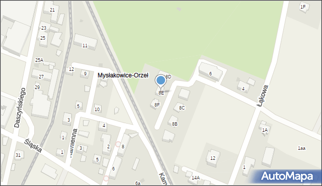 Mysłakowice, Łąkowa, 8E, mapa Mysłakowice