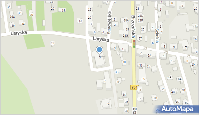 Mysłowice, Laryska, 5, mapa Mysłowice