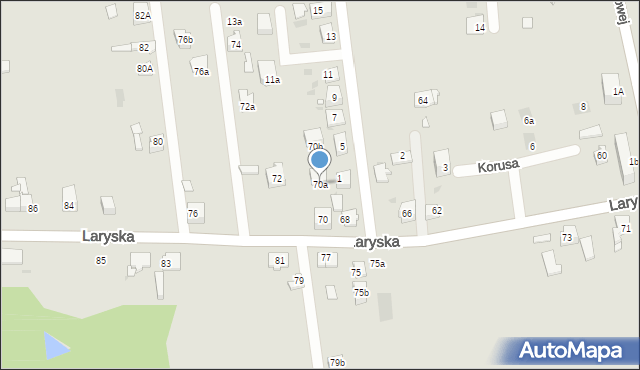 Mysłowice, Laryska, 70a, mapa Mysłowice