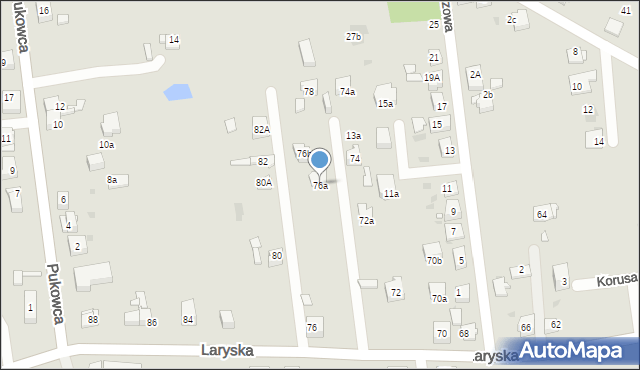 Mysłowice, Laryska, 76a, mapa Mysłowice