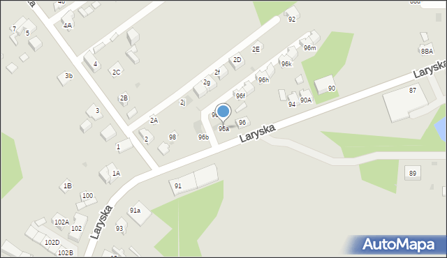 Mysłowice, Laryska, 96a, mapa Mysłowice