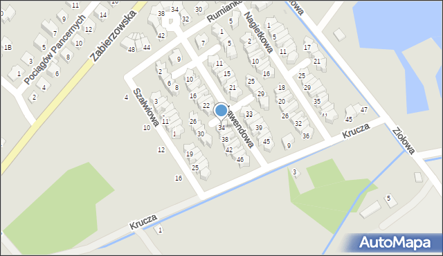 Niepołomice, Lawendowa, 34, mapa Niepołomice