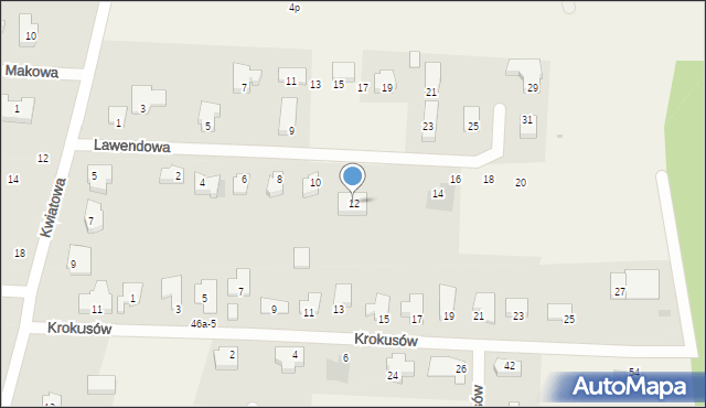 Nowe Bielice, Lawendowa, 12, mapa Nowe Bielice