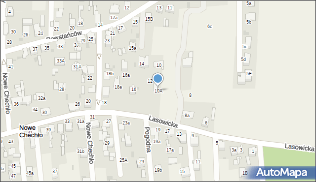 Nowe Chechło, Lasowicka, 10A, mapa Nowe Chechło