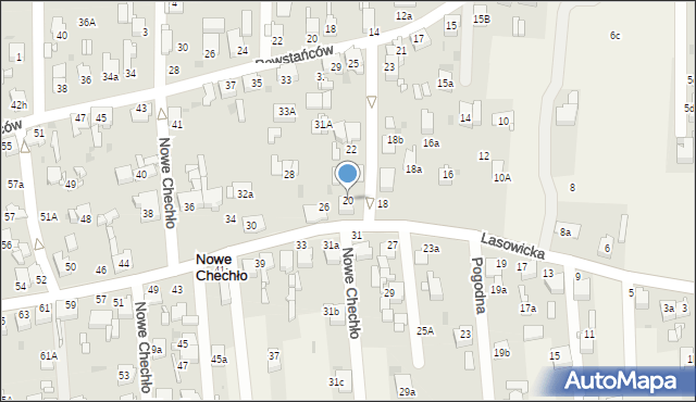 Nowe Chechło, Lasowicka, 20, mapa Nowe Chechło