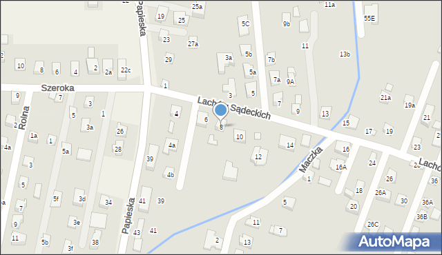 Nowy Sącz, Lachów Sądeckich, 8, mapa Nowego Sącza