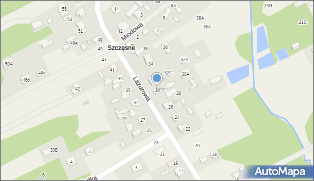 Odrano-Wola, Lazurowa, 30, mapa Odrano-Wola