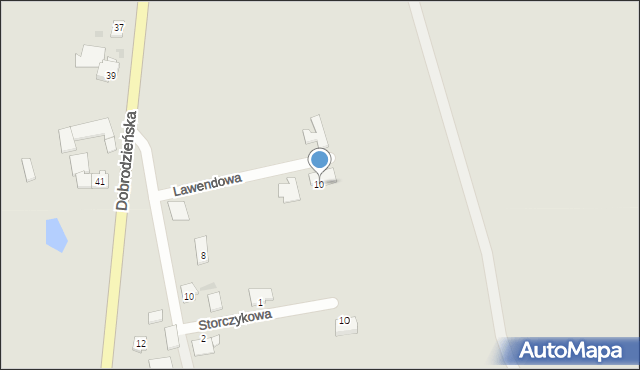 Olesno, Lawendowa, 10, mapa Olesno