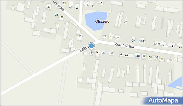 Olszewo, Łąkowa, 1, mapa Olszewo