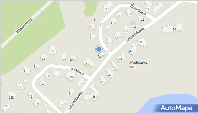 Olsztyn, Lawendowa, 7a, mapa Olsztyna