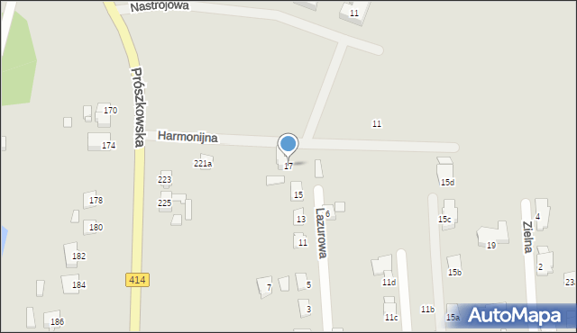 Opole, Lazurowa, 17, mapa Opola