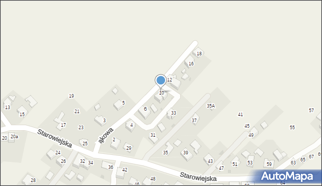 Osiek, Łąkowa, 10, mapa Osiek