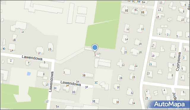 Osielsko, Lawendowa, 1, mapa Osielsko