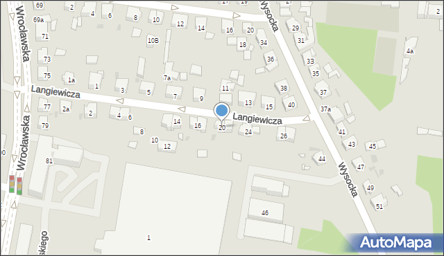 Ostrów Wielkopolski, Langiewicza Mariana, gen., 20, mapa Ostrów Wielkopolski