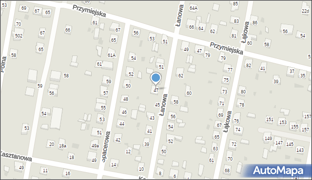 Ostrów Wielkopolski, Łanowa, 47, mapa Ostrów Wielkopolski