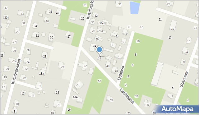 Ostrówek, Lachmana, 42, mapa Ostrówek