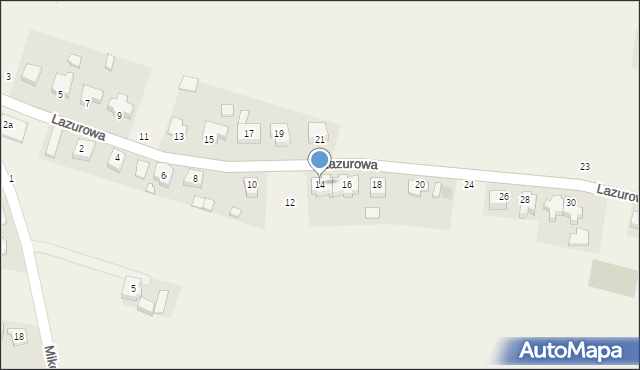 Ostrzeszów-Pustkowie, Lazurowa, 14, mapa Ostrzeszów-Pustkowie