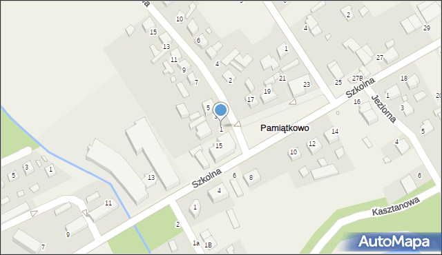 Pamiątkowo, Łąkowa, 1, mapa Pamiątkowo