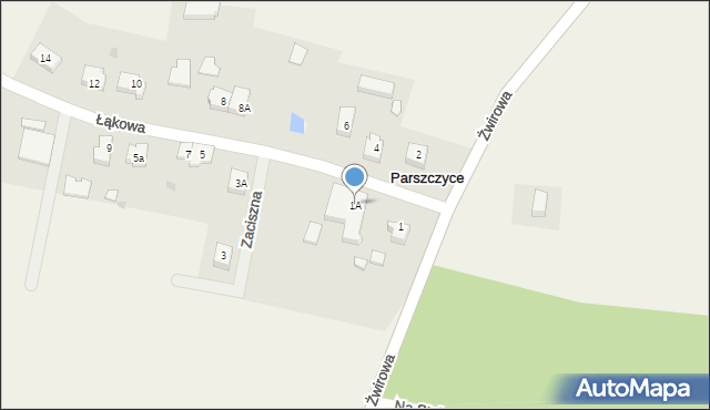 Parszczyce, Łąkowa, 1A, mapa Parszczyce