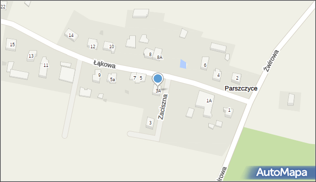 Parszczyce, Łąkowa, 3A, mapa Parszczyce