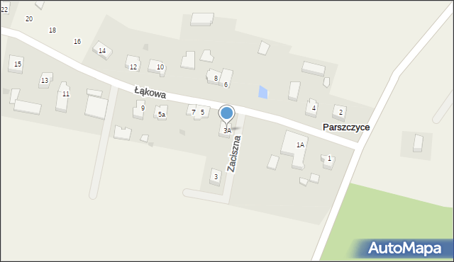 Parszczyce, Łąkowa, 3A, mapa Parszczyce