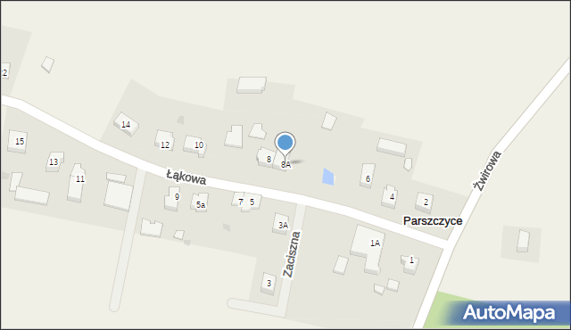 Parszczyce, Łąkowa, 8A, mapa Parszczyce