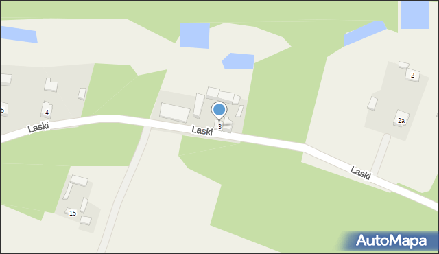 Parzno, Laski, 3, mapa Parzno