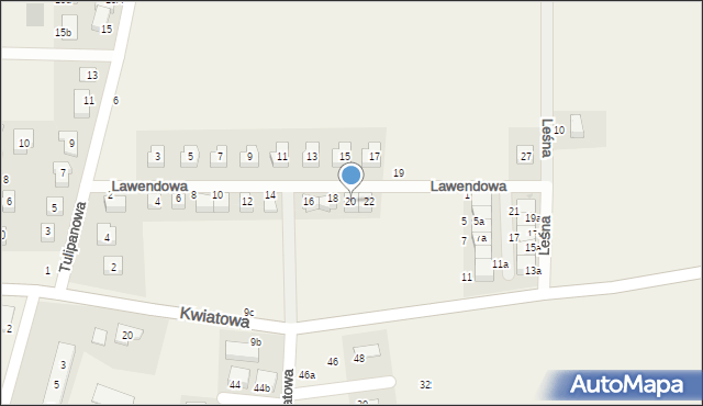 Piecowice, Lawendowa, 20, mapa Piecowice