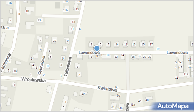Piecowice, Lawendowa, 6, mapa Piecowice